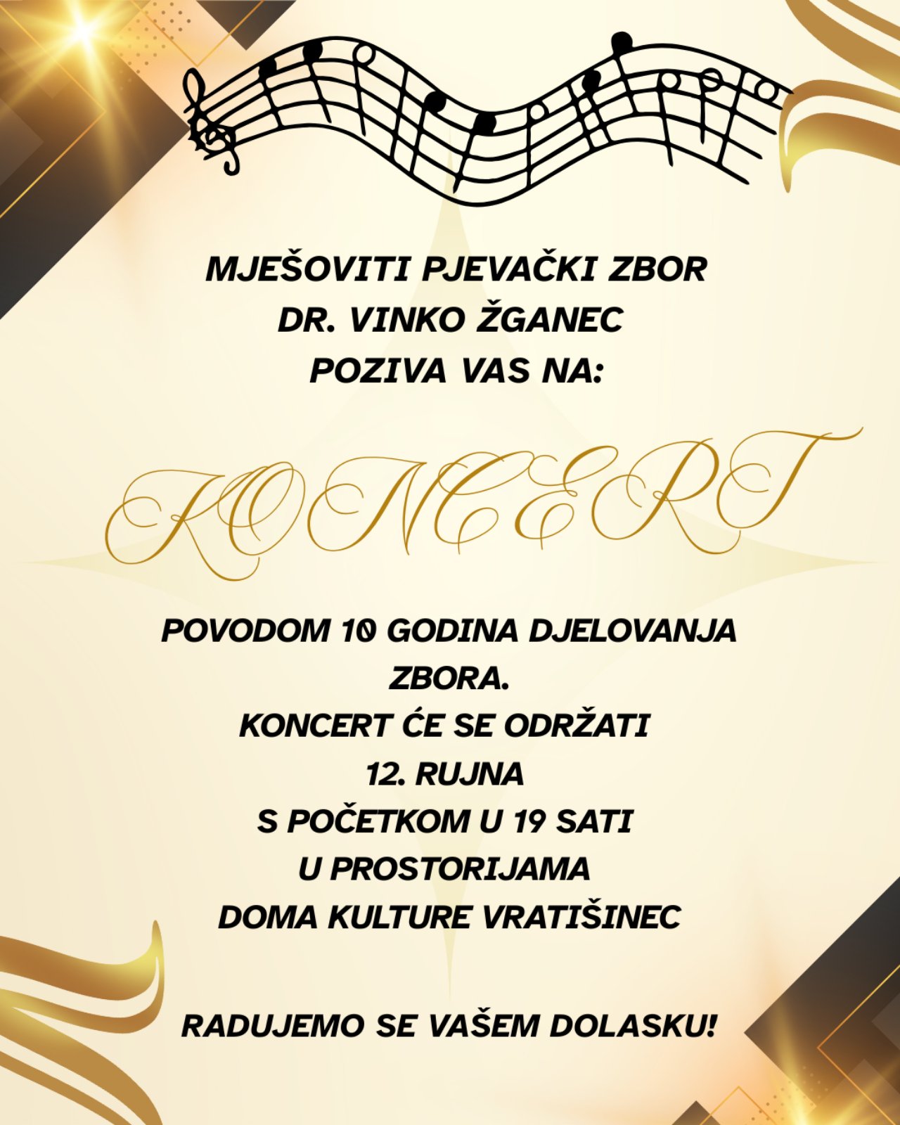 Deset godina pjesme i zajedništva – koncert Zbora Dr. Vinko Žganec u Vratišincu