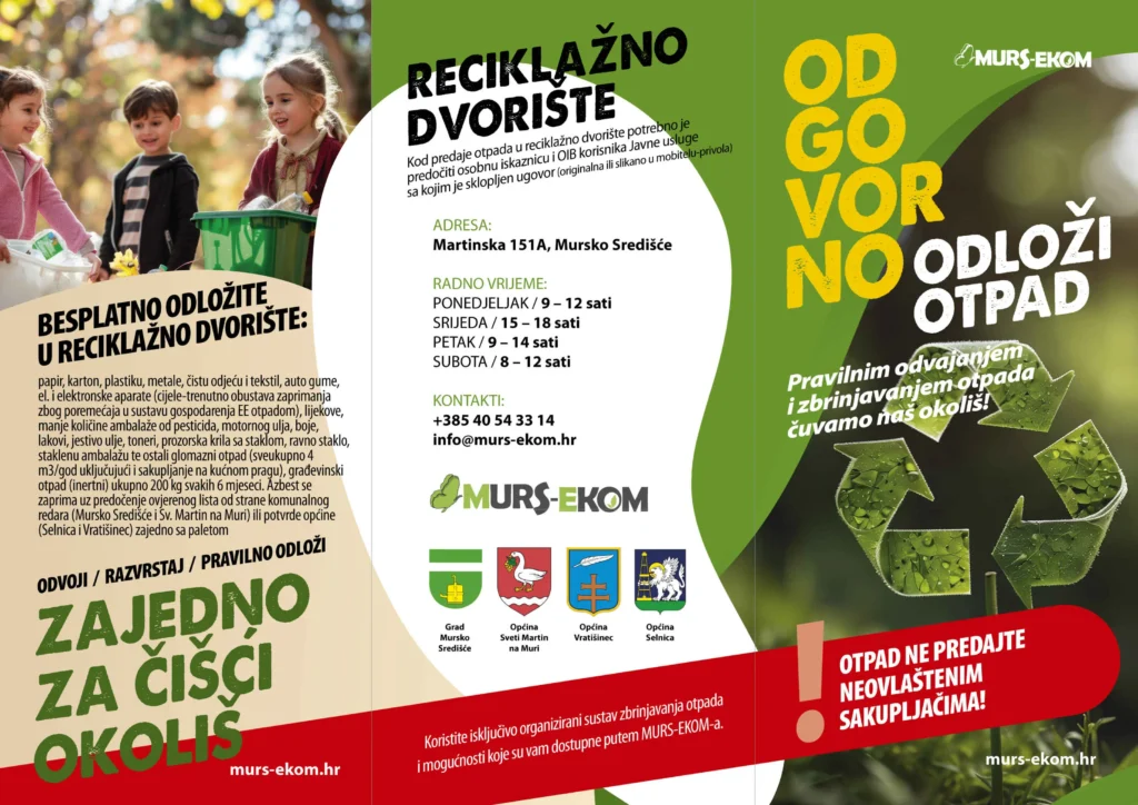 Izrađeni informativni letci o pravilnom zbrinjavanju otpada – cilj je spriječiti nepropisno odlaganje i paljenje otpada