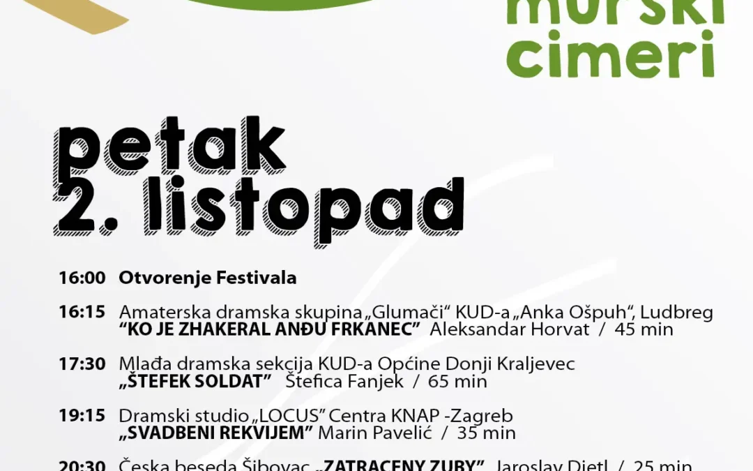 Danas počinju 5. Murski cimeri – pet besplatnih predstava već prvog festivalskog dana