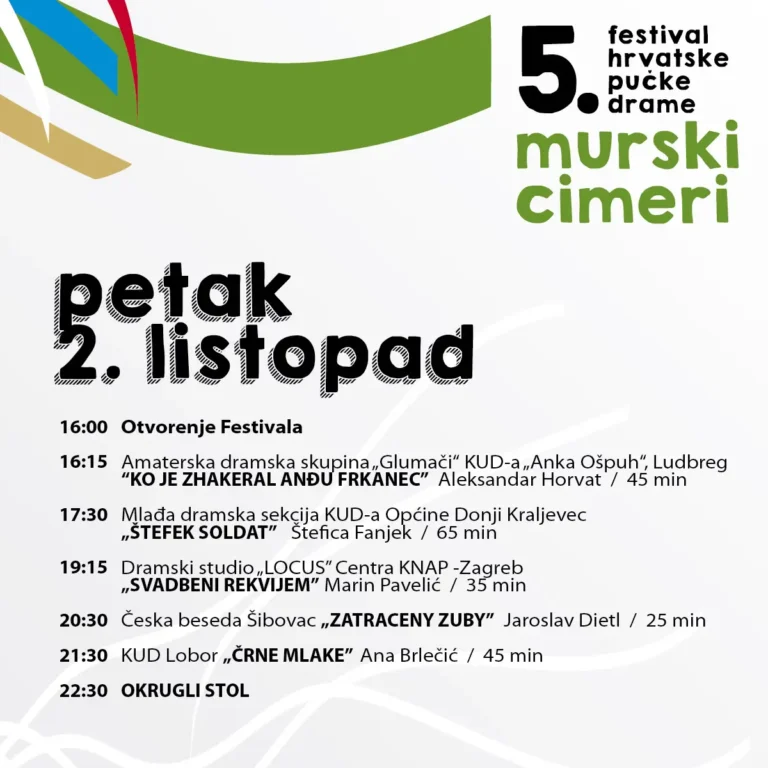 Danas počinju 5. Murski cimeri – pet besplatnih predstava već prvog festivalskog dana